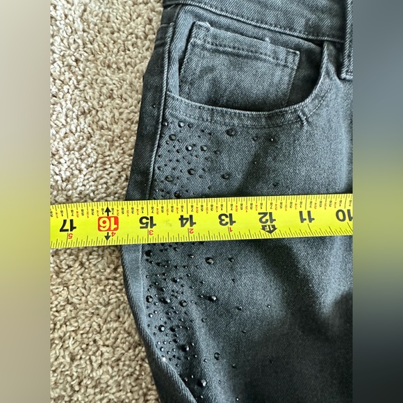 George Women's Gray Rhinestone Straight Leg Jeans - Picture 3 of 5